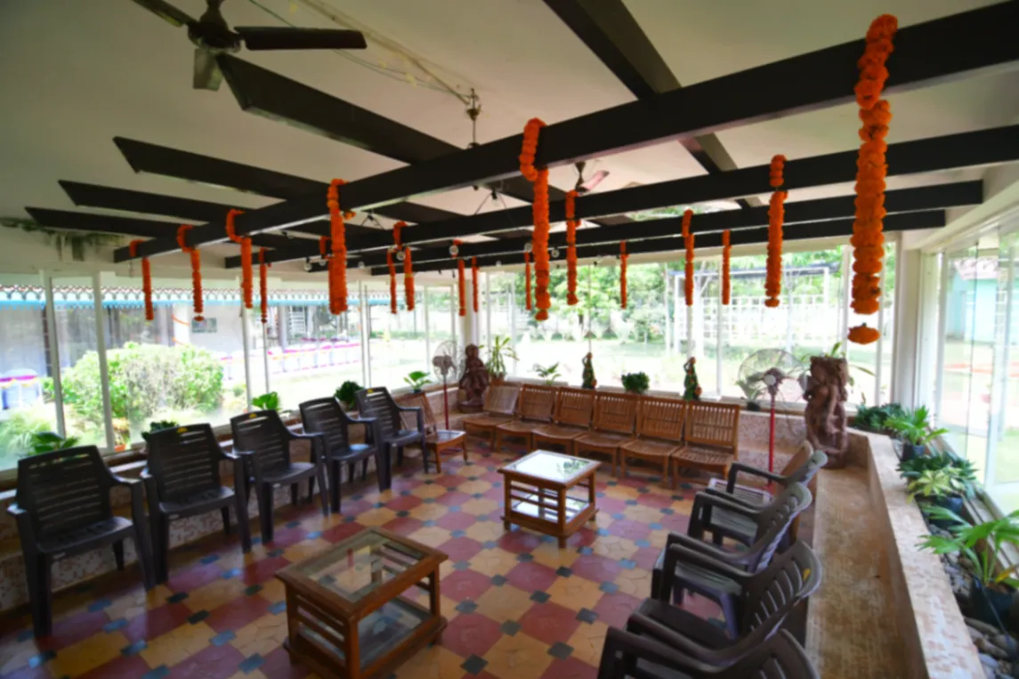 Decorated seating area